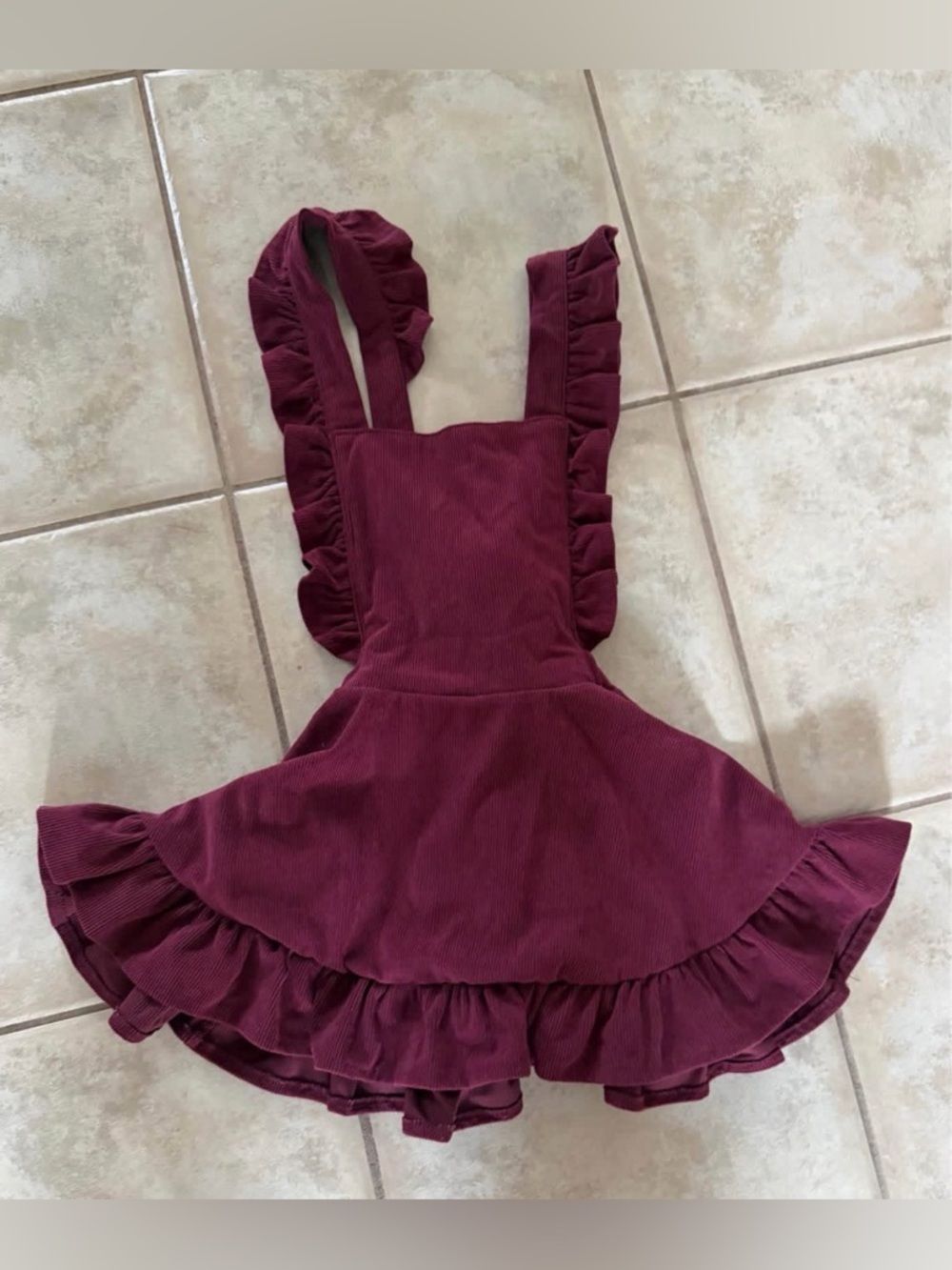 Girls 3/4 suspender dress